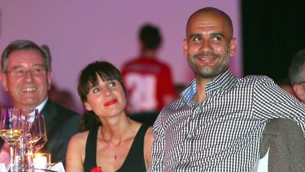 source:SkyNews - Carriera e successi di Guardiola - Pep Guardiola e Cristina Serra alla festa di vittoria del Bayern Monaco nel 2014.