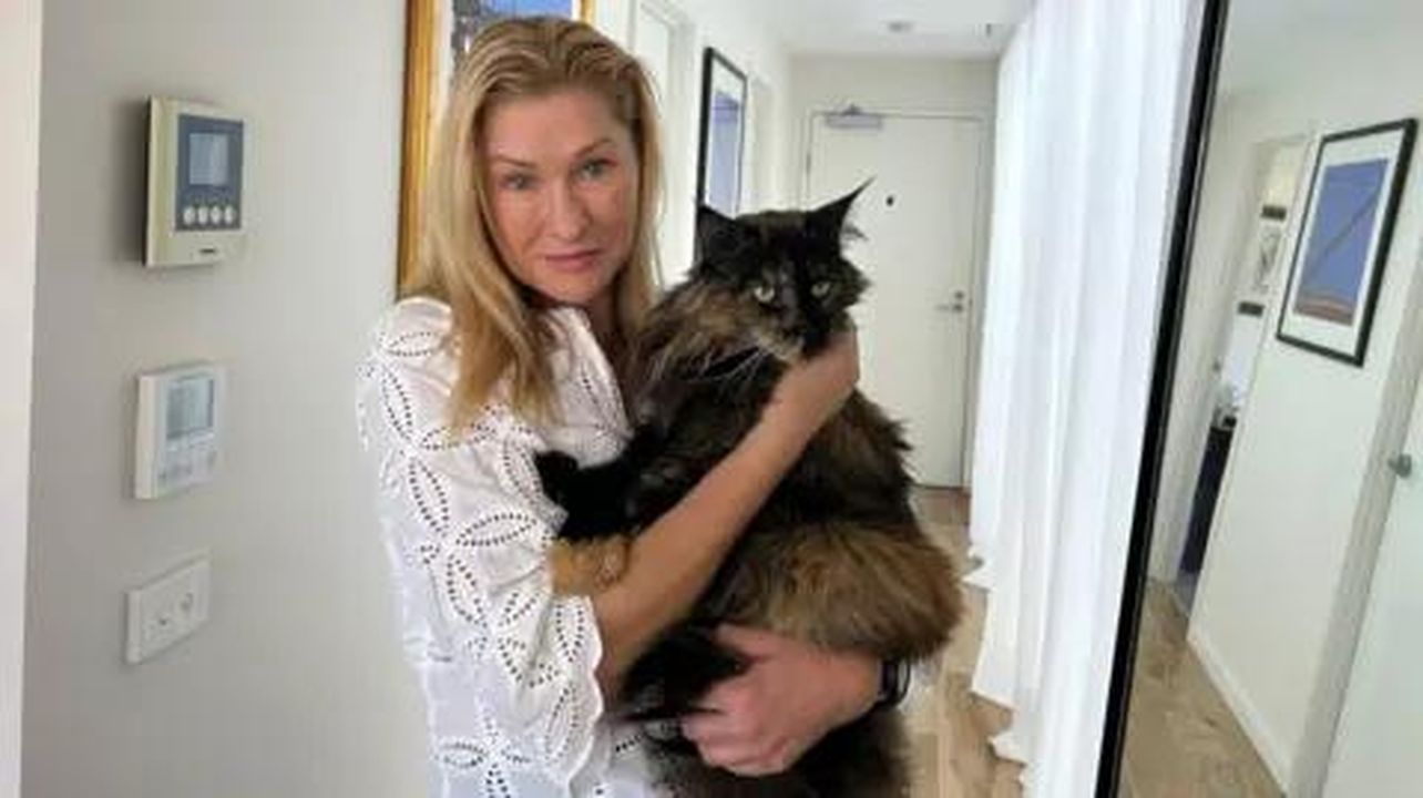 source:BBC World News - Il viaggio di Mittens - Margo Neas tiene il suo gatto Mittens nel corridoio della sua casa a Melbourne.