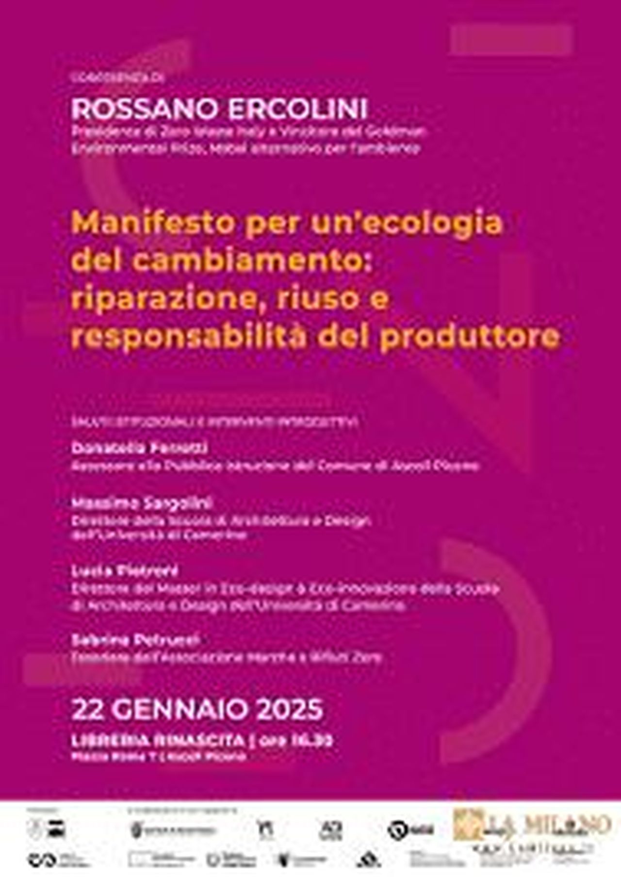 source:lamilano - La conferenza di Rossano Ercolini - Ascoli Piceno: Conferenza di Rossano Ercolini e mostra 'Design for Reuse' il 22 gennaio 2025