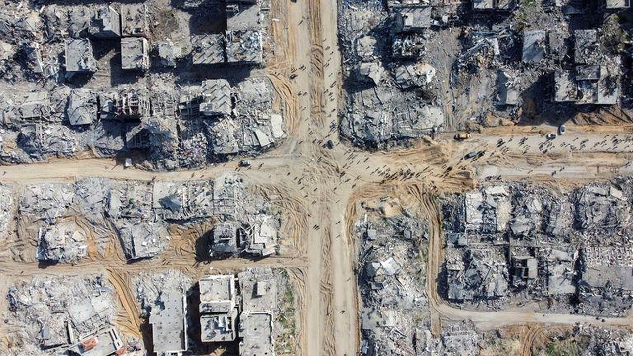 source:SkyNews - La situazione a Gaza - Vista aerea di Gaza dopo il cessate il fuoco