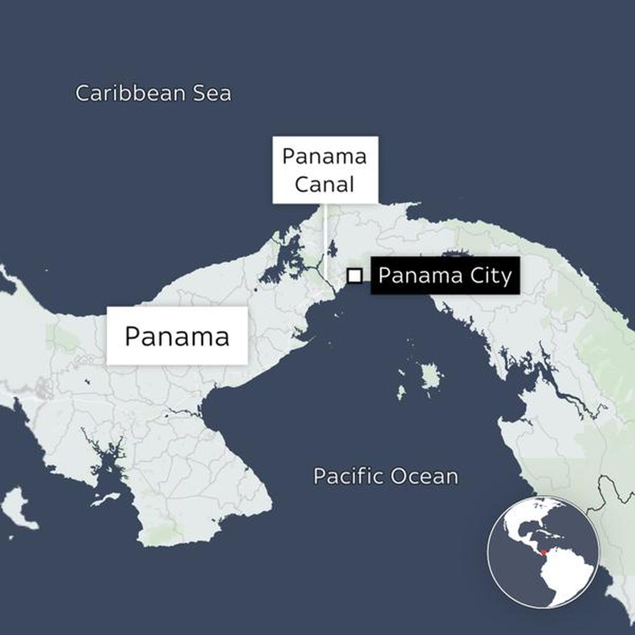 source:SkyNews - Perché Trump vuole il Canale di Panama? - Mappa del Canale di Panama.